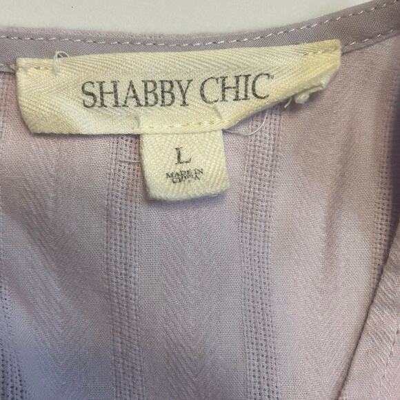 Shabby Chic Dress Sz‎ L Romantic Ruffles Smocked Fancy Lavender Cotton Feminine - Picture 3 of 3